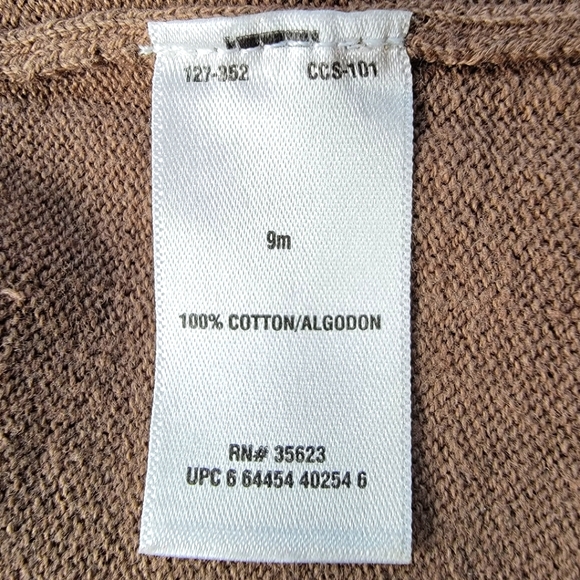Carters 3 Button Up Sweater Brown Cozy Spring Fall Weather  Girl Size 9 Months - Picture 6 of 9